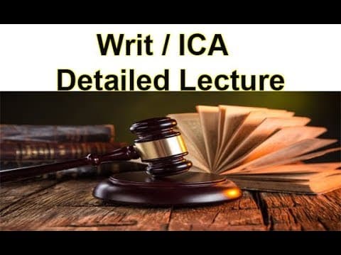 Law Lecture on Writ or ICA(Intra Court Appeal) Pakistan