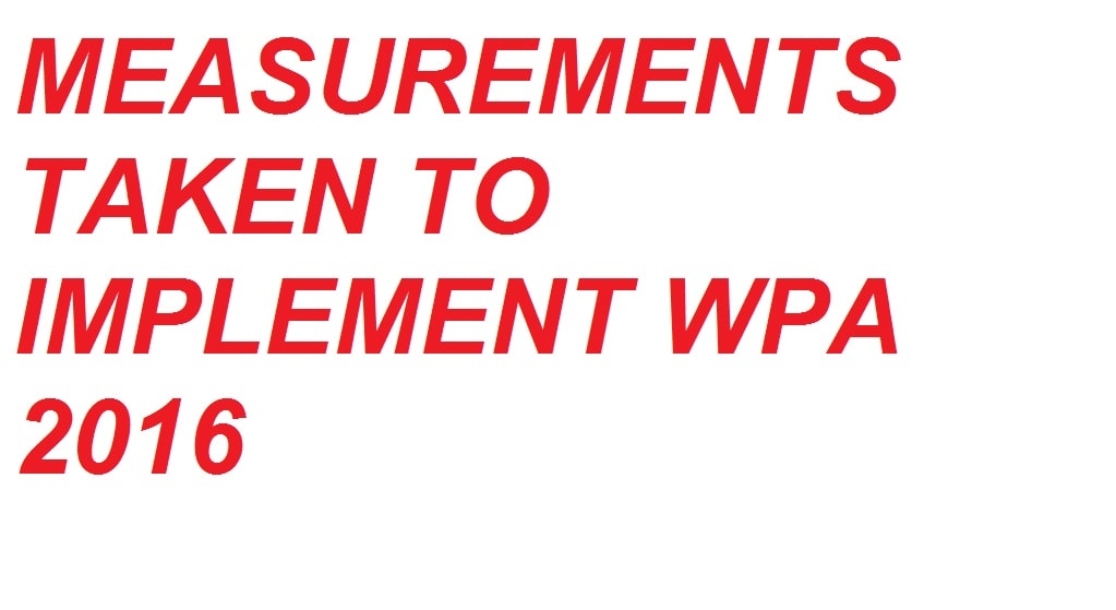 Measures for the implementation of Woman Protection Act 2016